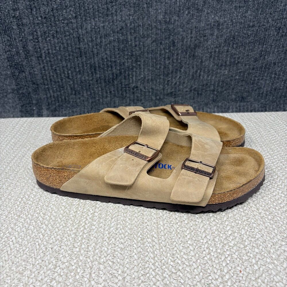 Birkenstock Arizona Soft Footbed Sandals Brown Oiled Leather Size 42 Mens 9